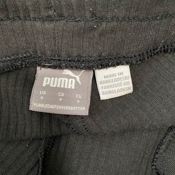 PUMA Women's Black Ribbed High Waist Modern Basics Wide Leg Pant Size Small - Picture 7 of 15